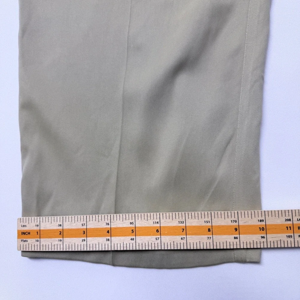 Tommy Bahama Relax Mens 40 Khaki 100% Silk Straight Leg Flat Front Pants